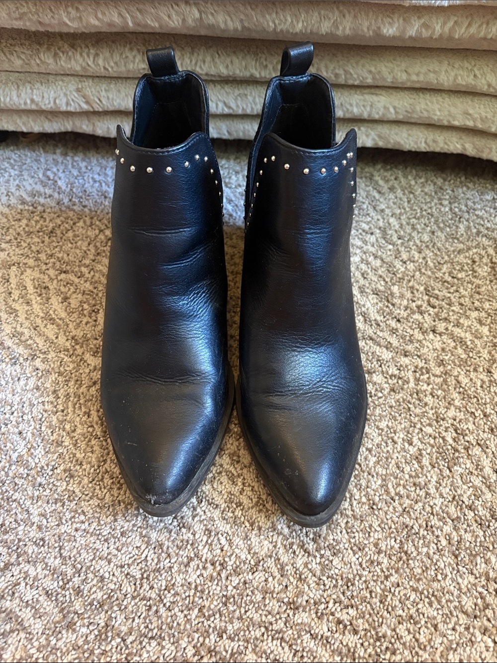 Black Studded Women's Ankle Boots